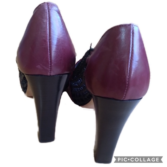 Chelsea Paris DESIGNER LEATHER Red/Black Heels 38 - Picture 5 of 13